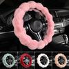 Soft Fluffy Car Steering Wheel Cover Plush Winter Warm Steering Qheel Grip Cover Non-Slip Steering Wheel Protector Car Steering