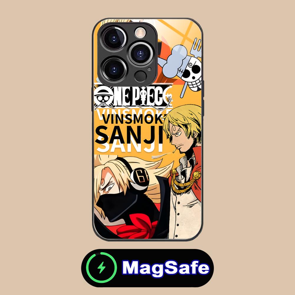 

Pretty Sanji Phone Case for iPhone 16 15 14 13 12 11 Pro Max Plus Mini MagSafe Wireless Charging Glass Cellphones Cover iPhone 11 Pro Max