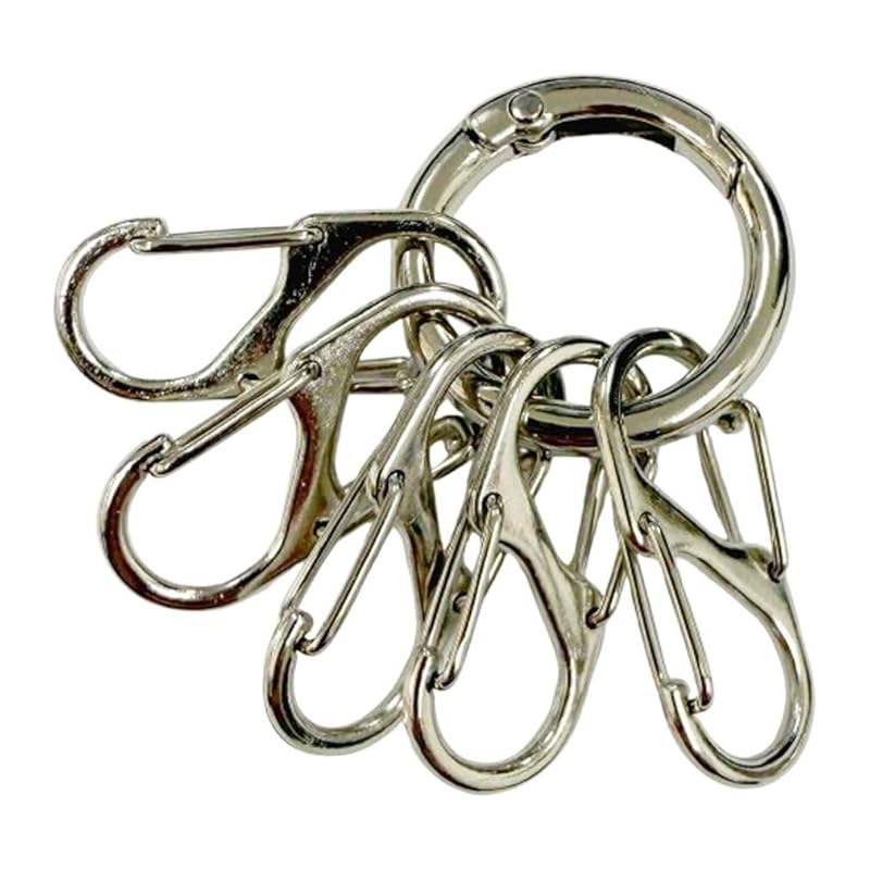 

[arcade] key ring carabiner Fashionable men s ladies key case key ring silver gold black Gunmetal Silver (C type)