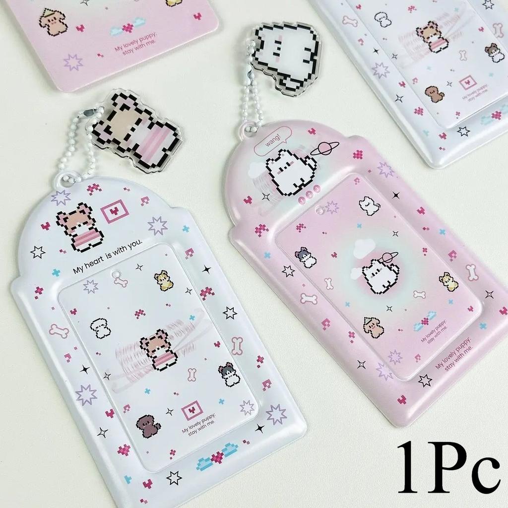 1Pc Cartoon Dog Theme Card Cover, Bus Card Cover, With Pendant Photocard Holder, Cute Campus Card Cover