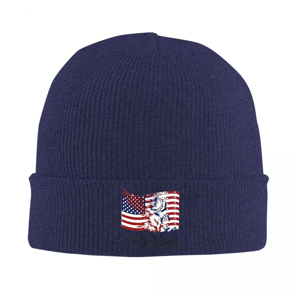 American Eagle Print Warm Knitted Cap Winter Knit Bonnet Hat Skullies Beanies Hip Hop Caps for Unisex