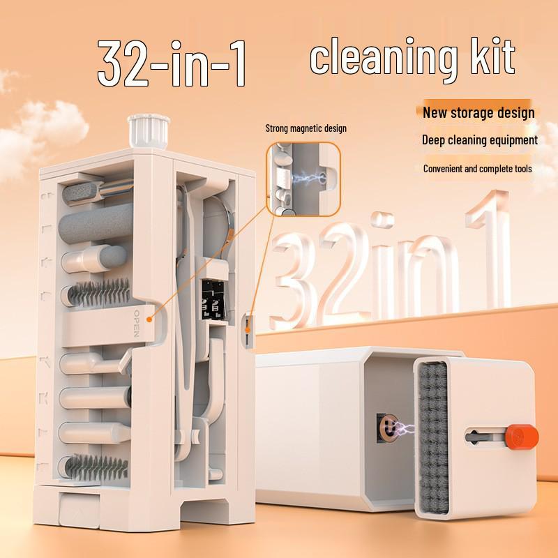 QS22 Multifunktionale Reinigungsset: 22-in-1 Leder-Schwamm & Büro-Handgelenkauflage für Tastatur