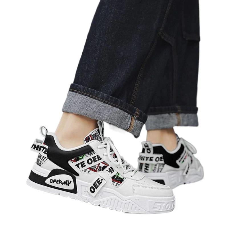 Casual Fashion Leather Sneakers New Skateboard Mens Shoes Outdoor Running Sports Shoes Hiking Tennis Platform Luxury Footwear