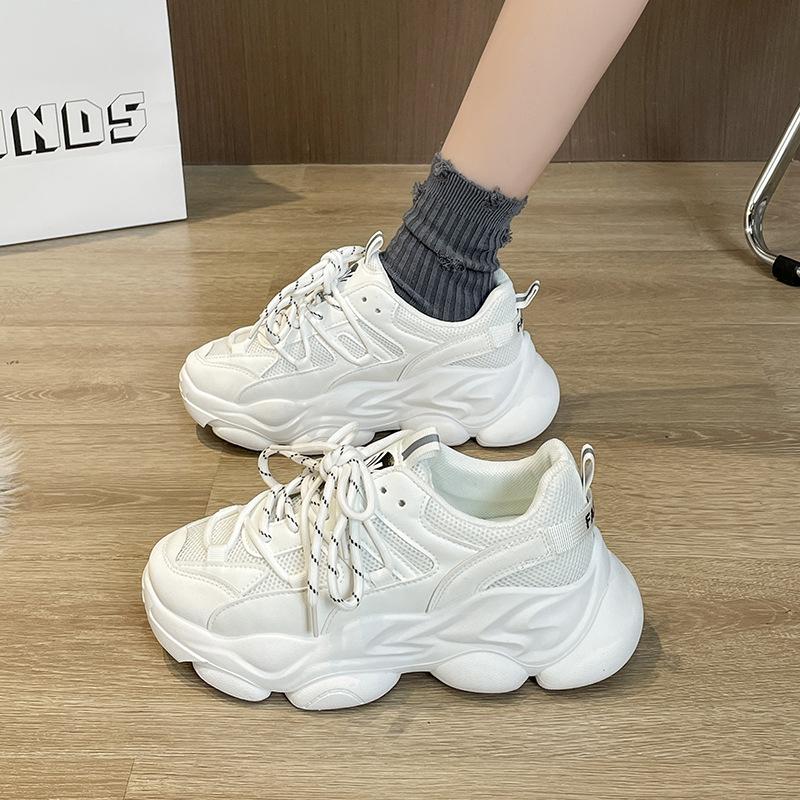 

Spring and summer new dad shoes women s shoes platform student Korean version sports shoes lace up to increase height casual running versatile shoes 35