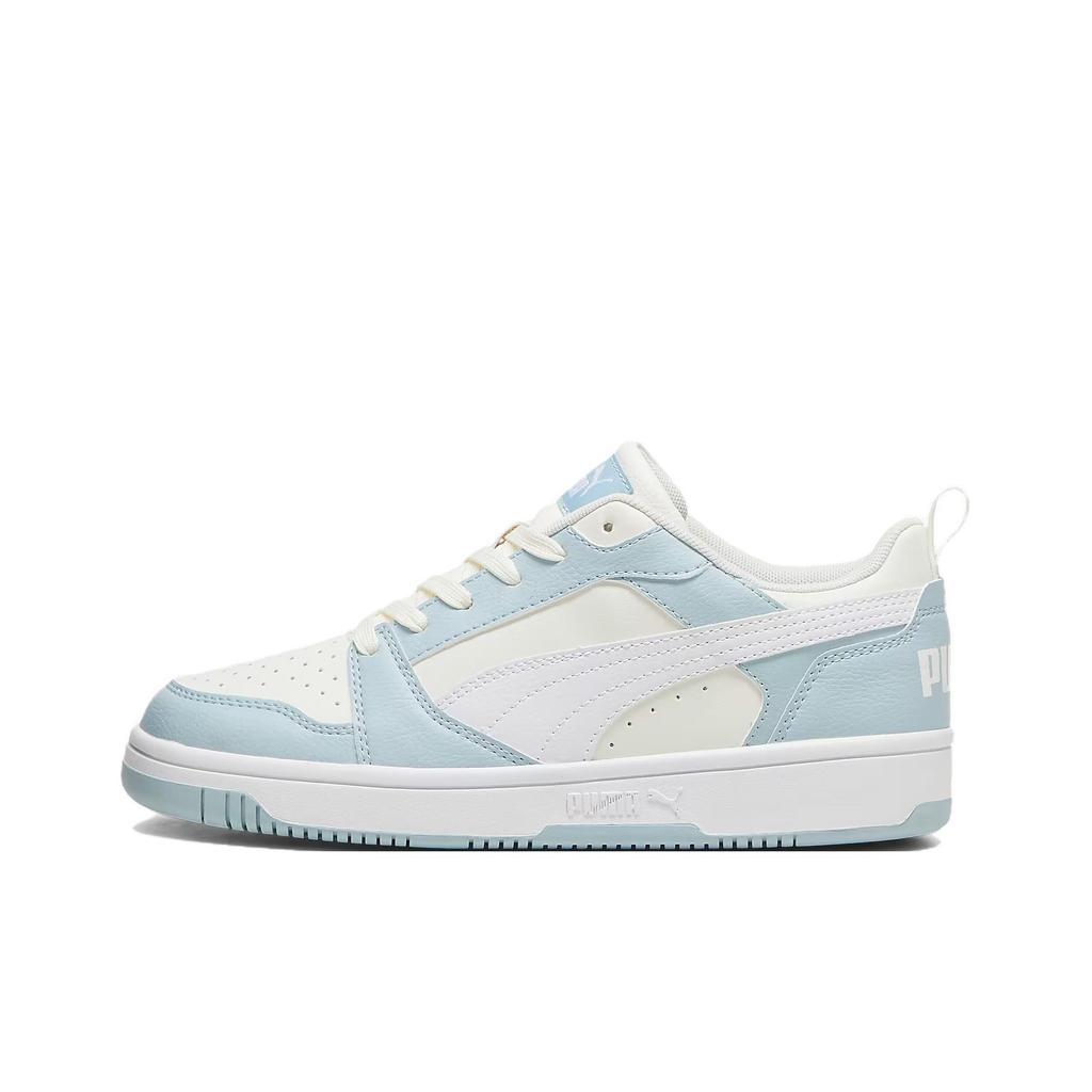 Puma Rebound V6 Comfortable Thin Sole Durable Low Top Skate Shoes Women Skate Shoes Gray White 392328-28