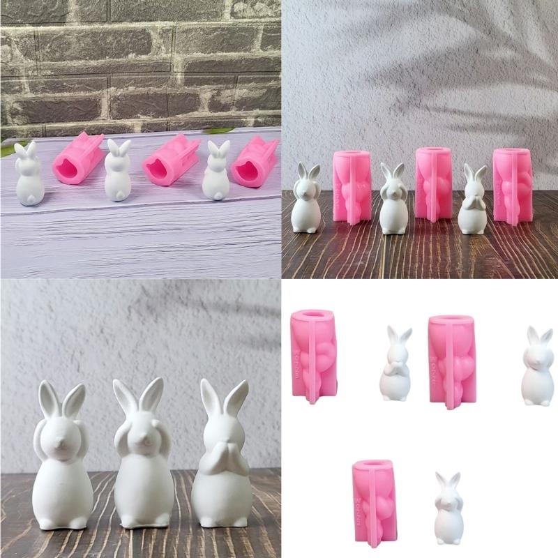 3 Pcs Silicone Moulds Animal Molds Ornament Easters Rabbits Epoxy Resin Molds Plasters Molds Castings Molds Soap Molds