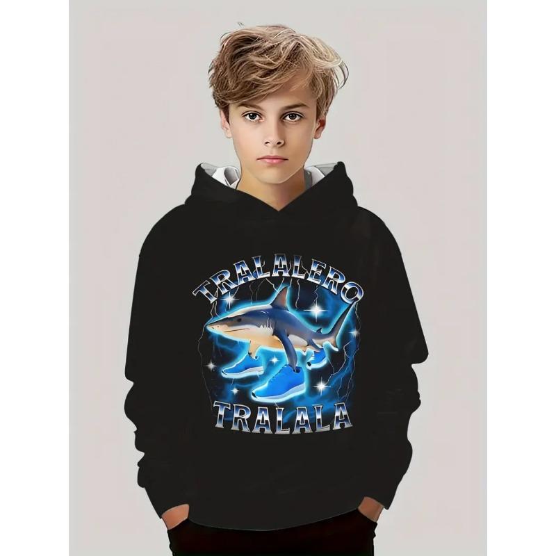 Trala Lero Tralala Hoodies Shark 3d Print Baby Boy Clothes Casual Long Sleeve Child Sweatshirt Outdoor Loose Tops Boys Clothing