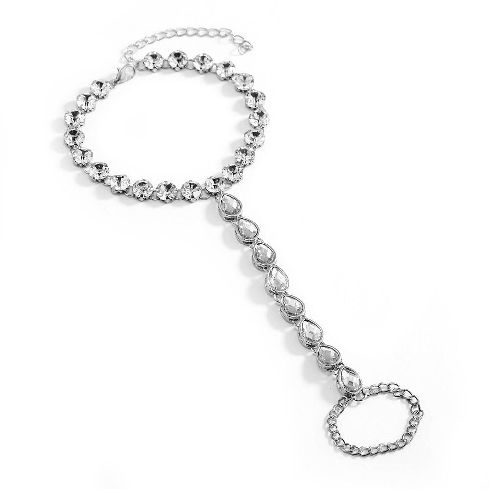 

Аксессуары, простой ажурный женский браслет на ногу с бриллиантами, универсальный, пляжная цепочка для женщин серебряный