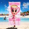 Tazza da Caffè Ballerina Kawaii Asciugamano da Spiaggia in Microfibra Rosa Asciugatura Rapida Morbido Assorbente Asciugamano da Bagno per Bambini Ragazze Estate Piscina