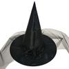 Children and Adults Halloween Rose Mesh Witch Hat Costume