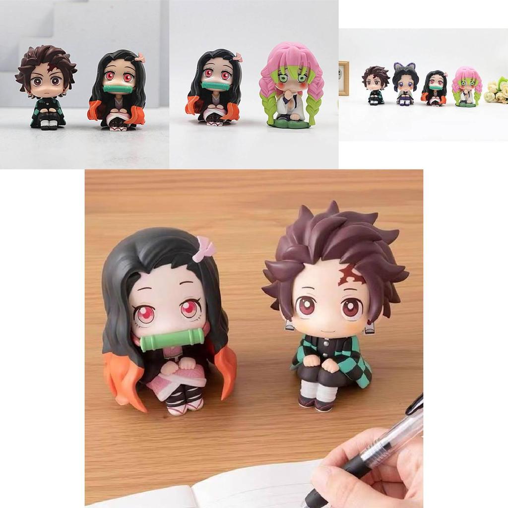Adorable 8 Piece Q Version Sitting Demon Slayer Nezuko Toy Doll Capsule Figures Collection