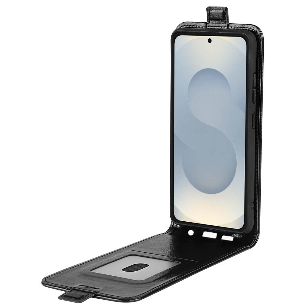 

For Samsung Galaxy S25 Edge Case with Card Slots Vertical Flip Leather Phone Cover Brown