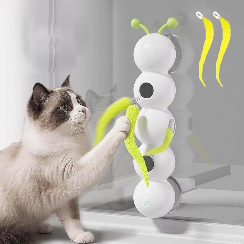 

Smarted Sensors Cats Exercise Toy Features Auto Swing Tail And Window Mounted Suction Base Hunting Training Toy CN