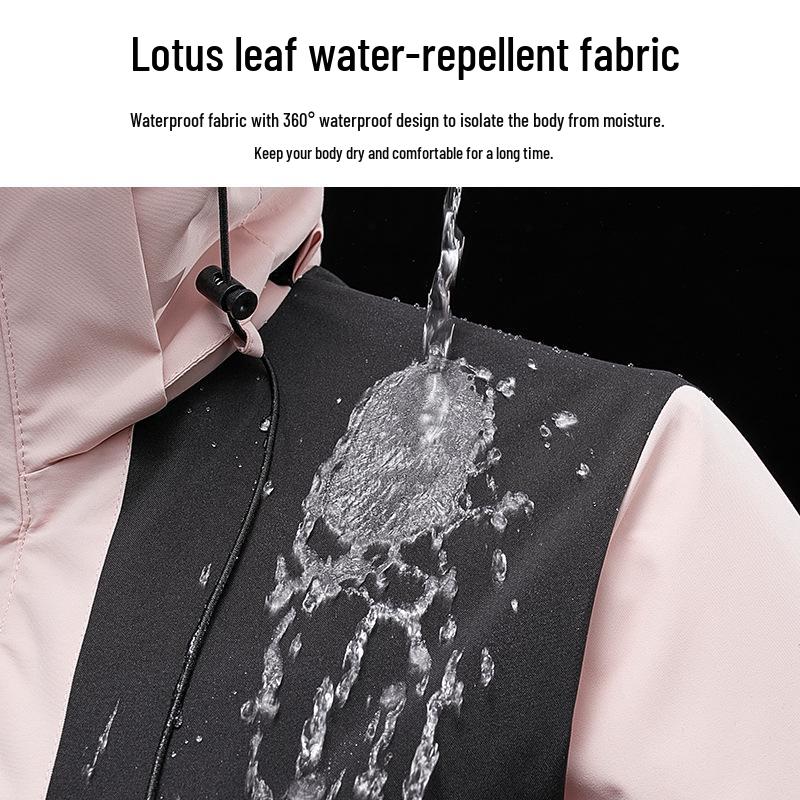 Women's Windproof Waterproof 3-in-1 Fleece-Lined Mountaineering Suit, Thickened Warm Two-Piece Set