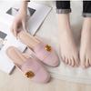 Fashion Women's Gold Metal Slippers Round Toe Parka Soft Astronomical Closed Toe Mules Summer Fashion Shoes 44-33