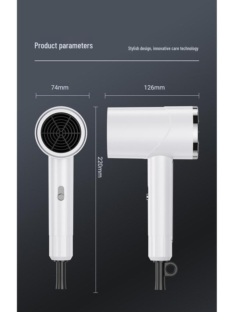 European-American High-Power Silent Ion Hair Dryer with Blue Light for Dorms (Japanese Standard)