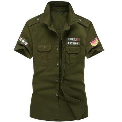 Summer Short -Sleeved Shirt Men 'S Tooling Plus Size Half -Sleeved Shirt Military Clothes