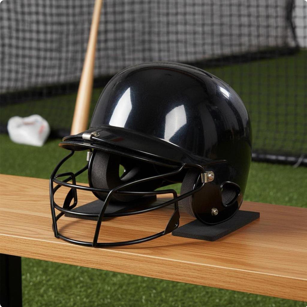 Baseballhelm mit doppeltem Ohr Stoßdämpfend Schlagtraining mit Gesichtsschutz Robuster abgeschirmter