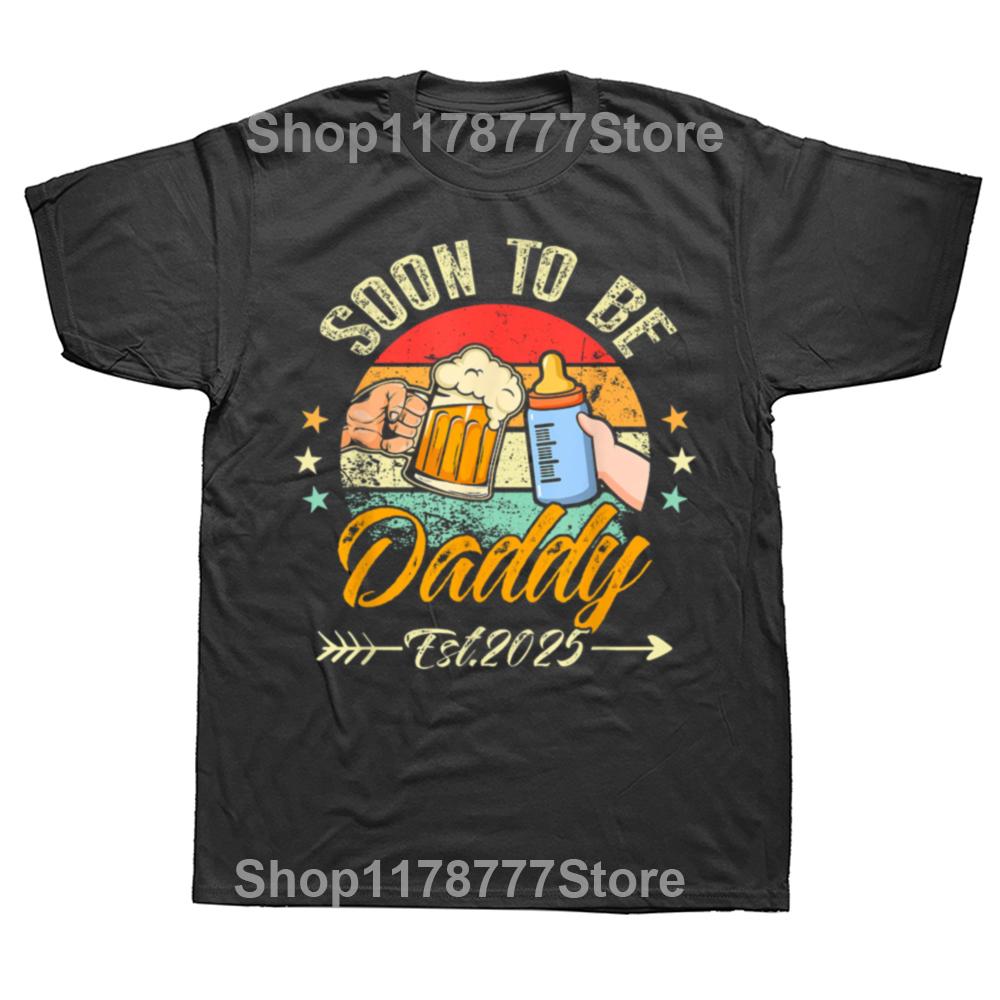 

Funny Dad 2025 Loading Pregnant First Time T Shirt Graphic Cotton Streetwear Short Sleeve Retro 2025 New Dad Gifts Tshirt 4XL