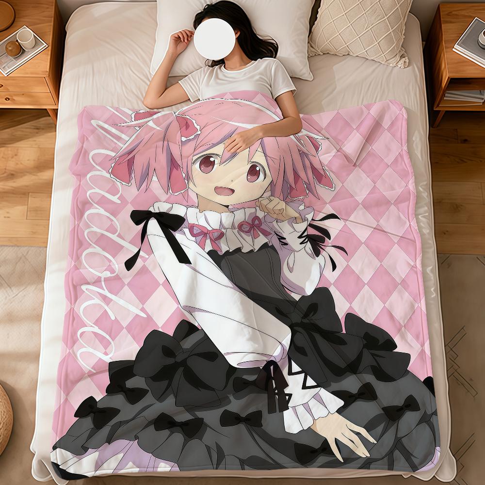 Anime Cute p-Puella Magi Madoka Magica Soft Warm Plush Blanket Dormitory Sofa Living Room Pet Hogar Bedroom Gift Home Flannel