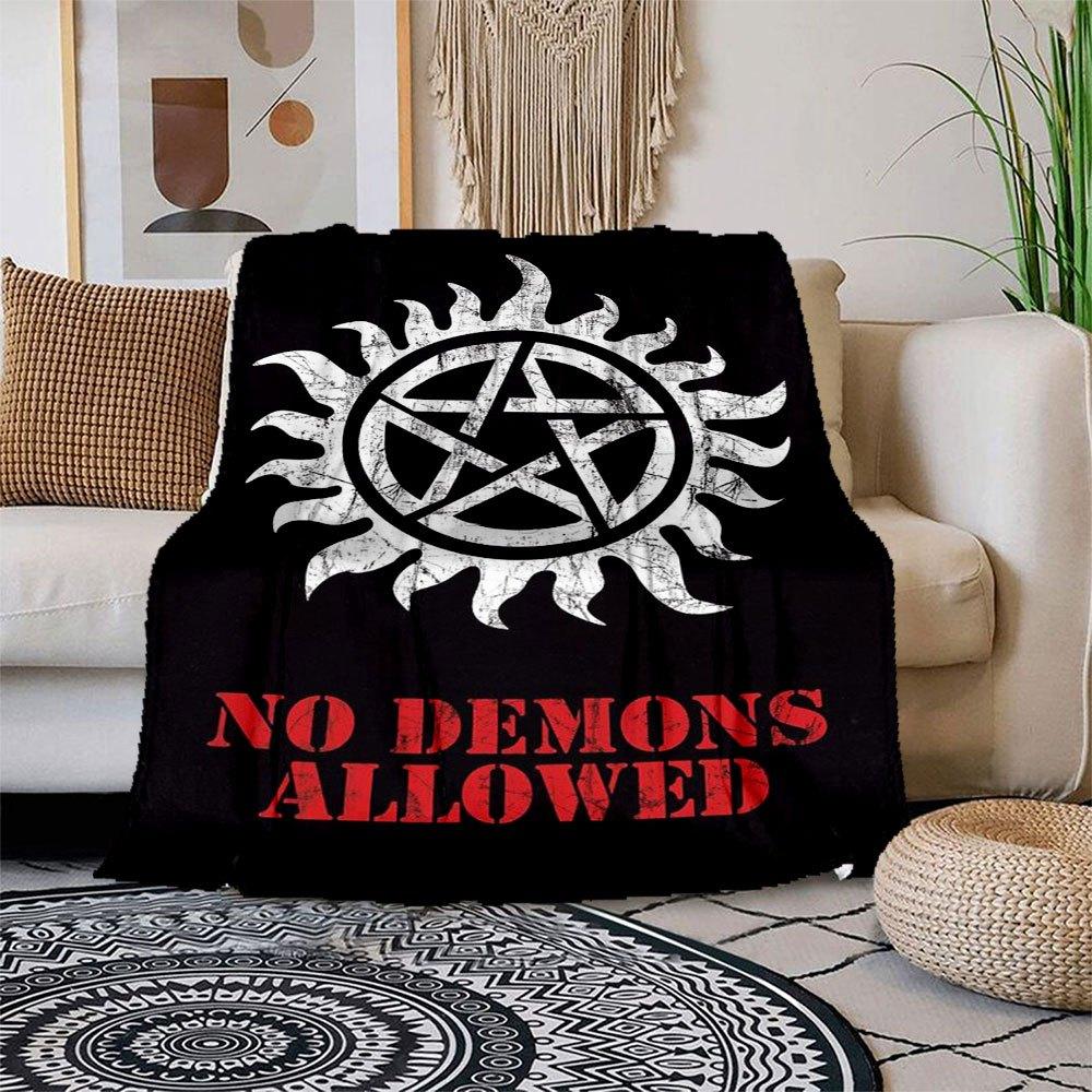 

Supernatural No Demons Allowed Poster PrintBlanket Flannel Throw Blanket for Sofa, Bed, Travel, Camping, Office, Couch, Chair, And Bed Gift 150x180cm