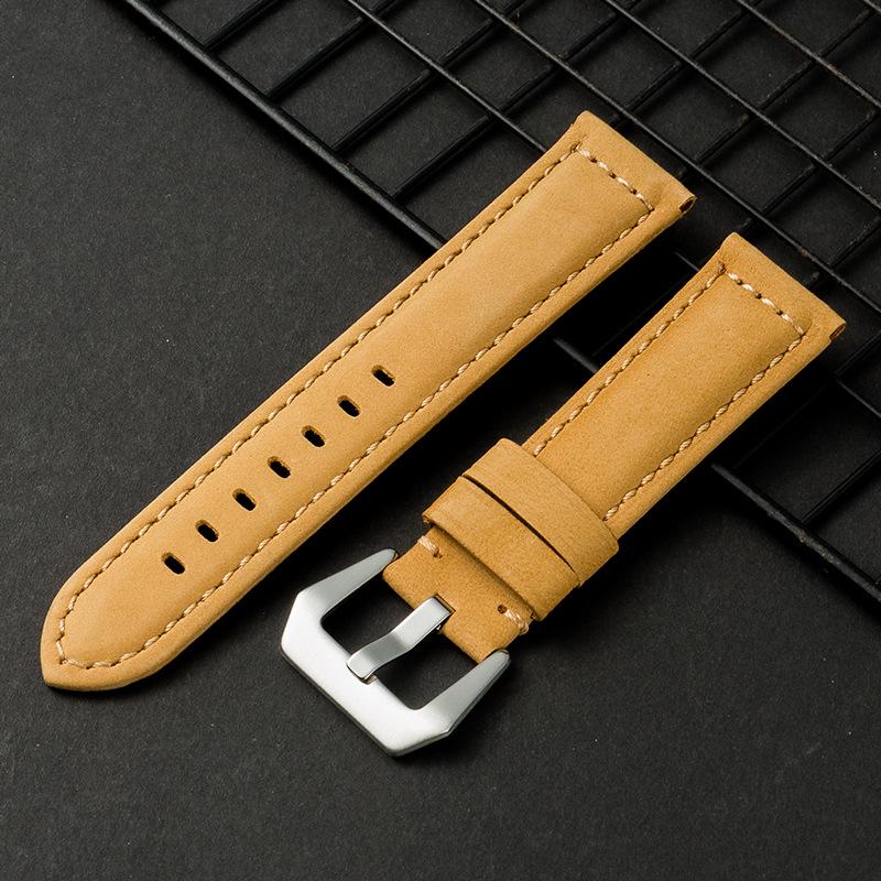 Crazy Horse Leather Frosted Retro Watch Strap 22/24/26mm - European & American Style