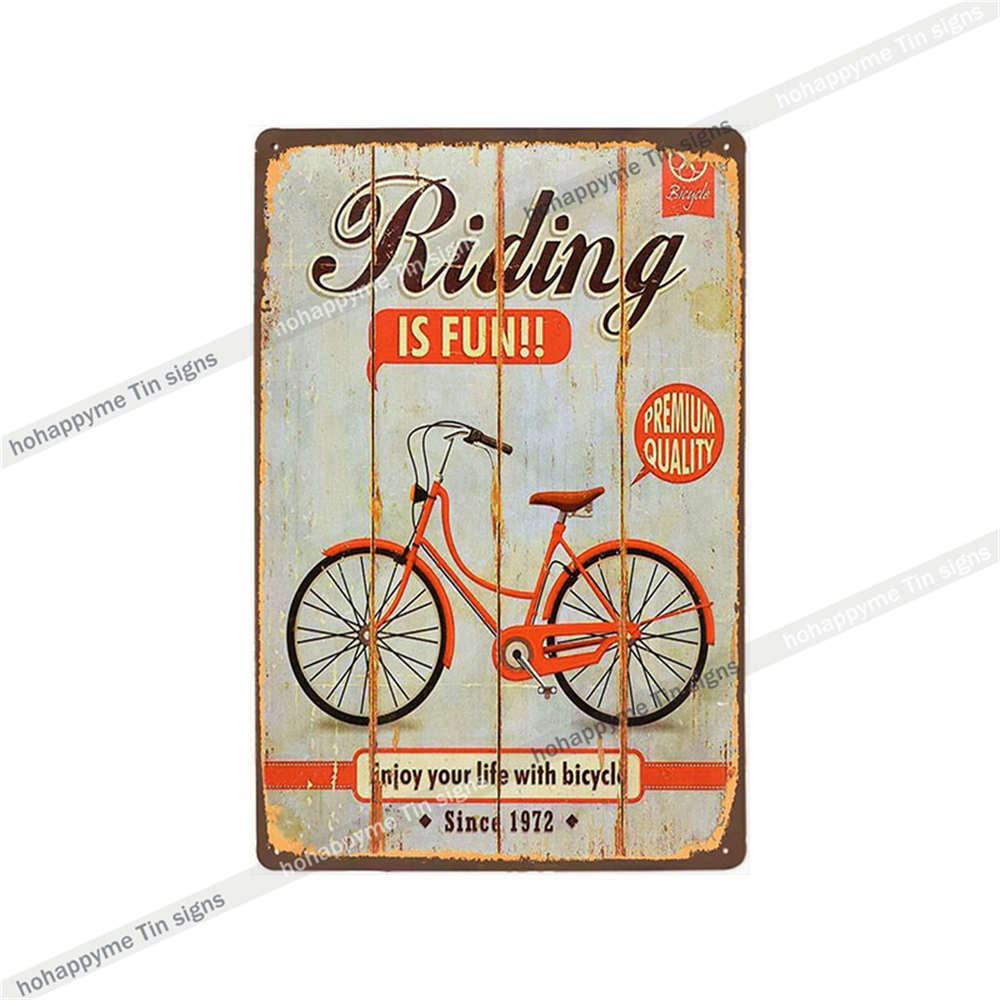 Fahrrad fahren Schilder Blech Metall Retro Plakette Dekoration Fahrradladen Bar Pub Club Café Vintage Wandkunst Eisenmalerei Poster 20x30cm