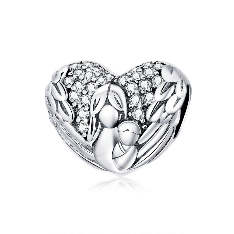 WOSTU 925 Silver Heart Shape Charms Growth Hanging Bead Red CZ Love Affinity Pendant For Original Jewelry Thanksgiving
