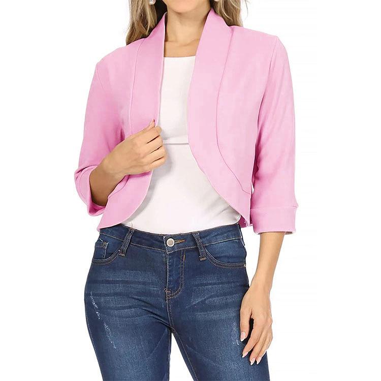 

2026 Autumn/Winter Women s Solid Color Coat - Popular Style Small Suit 3XL розовый