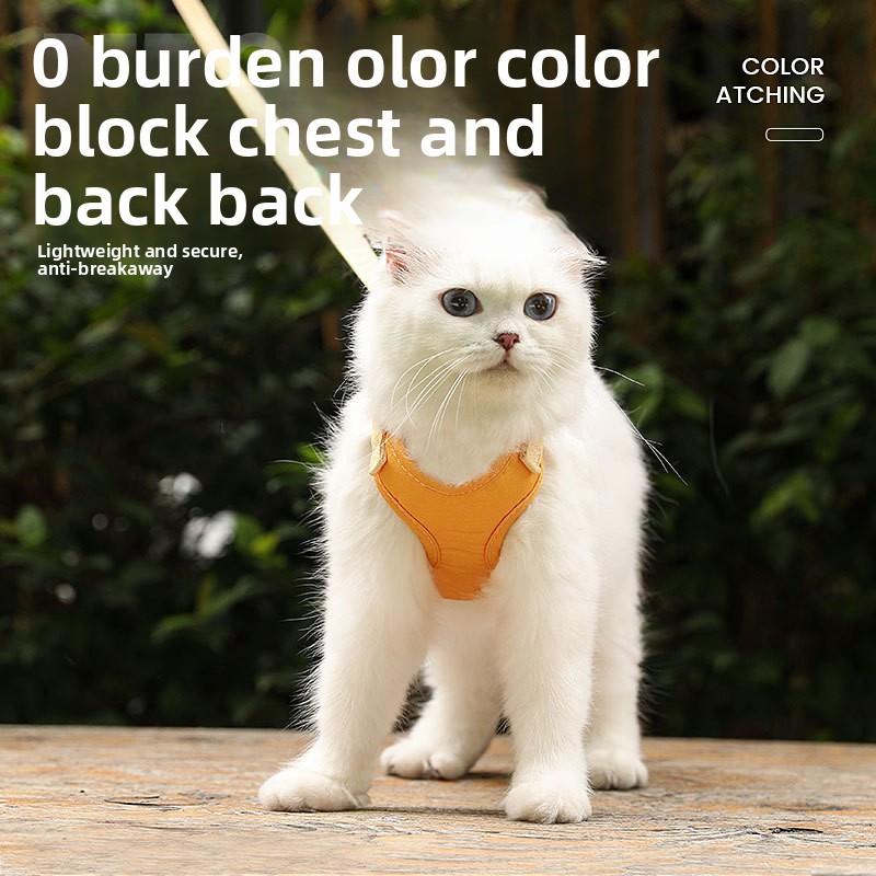 Cat Leash, Anti-escape Special Cat Leash for Going Out, Vest Cat Chain, Little Kitten Leash, I-shaped