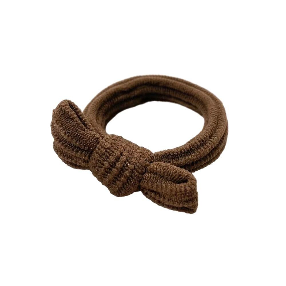 1pcs 5Colors Bow Hair Ring Flocking Tie Ponytail Hair Circle colourful hair band  Girl Accessories