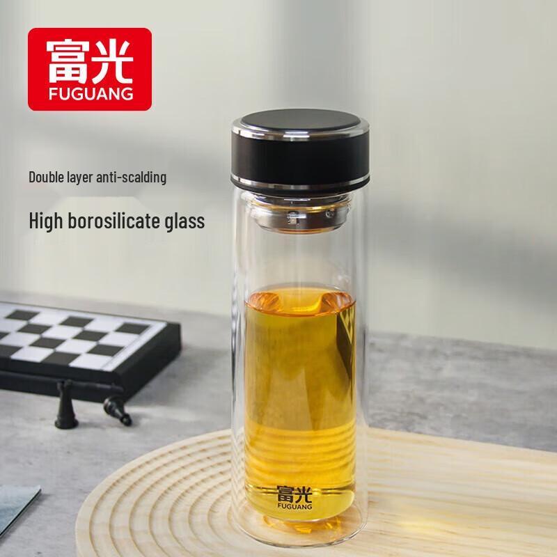 FUGUANG G2360-SP-358 Shangyue Double-Layer Glass Mug