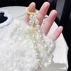 INS Charm Jewelry Pearl Lanyard Bracelet Phone Pendant Keychain for Bag Cellphone Strap Keyring Hanging Chain Buckle