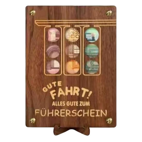 Wooden Money Holder Money Envelope with Hollow-out Pattern Cash Holder Wedding Cash Gift Holder for Christmas Birthday Graduation Festival