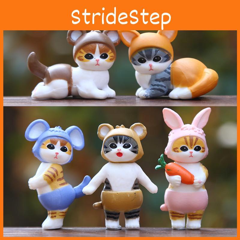 Figure Action Cat Model Collectible Toy With Bunny Ears Cute Animal Decor Gift