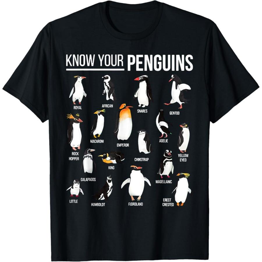 Know Your Penguins Types Of Penguins Sea Animal Lover T-Shirt XXXXXL чёрный