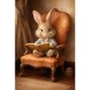 Boho Kaninchen Hase Vintage Poster Rustikaler Hase Cottagecore Druck Leinwandbild Tier Wandkunst Bild Ostern Bauernhaus Dekor