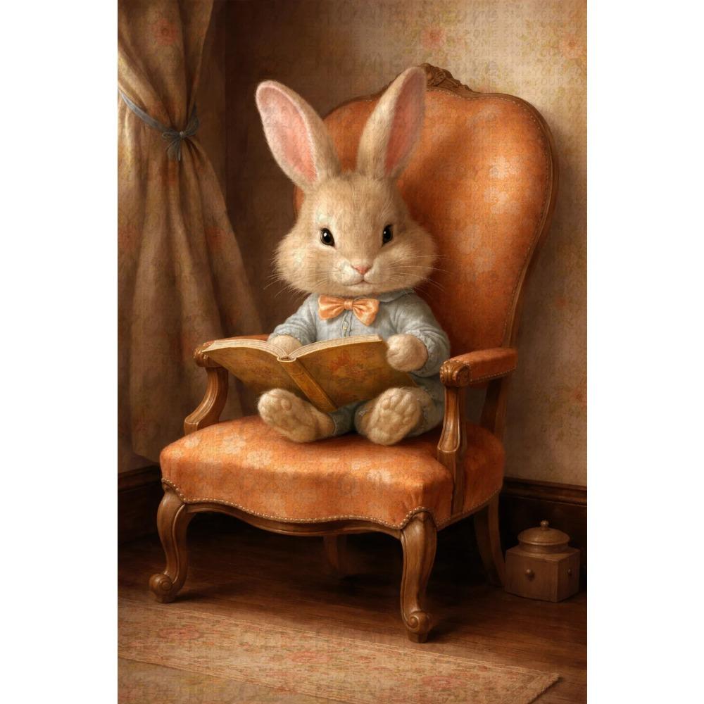 Boho Kaninchen Hase Vintage Poster Rustikaler Hase Cottagecore Druck Leinwandbild Tier Wandkunst Bild Ostern Bauernhaus Dekor