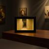 Huaqianguhh Cornice Portafoto LED in Legno Luce Notturna, Lampada da Tavolo Tunnel Infinito con Illusione a Specchio, Custodia Antipolvere Nera Opaca, Ornamento da Tavolo a Doppio Uso