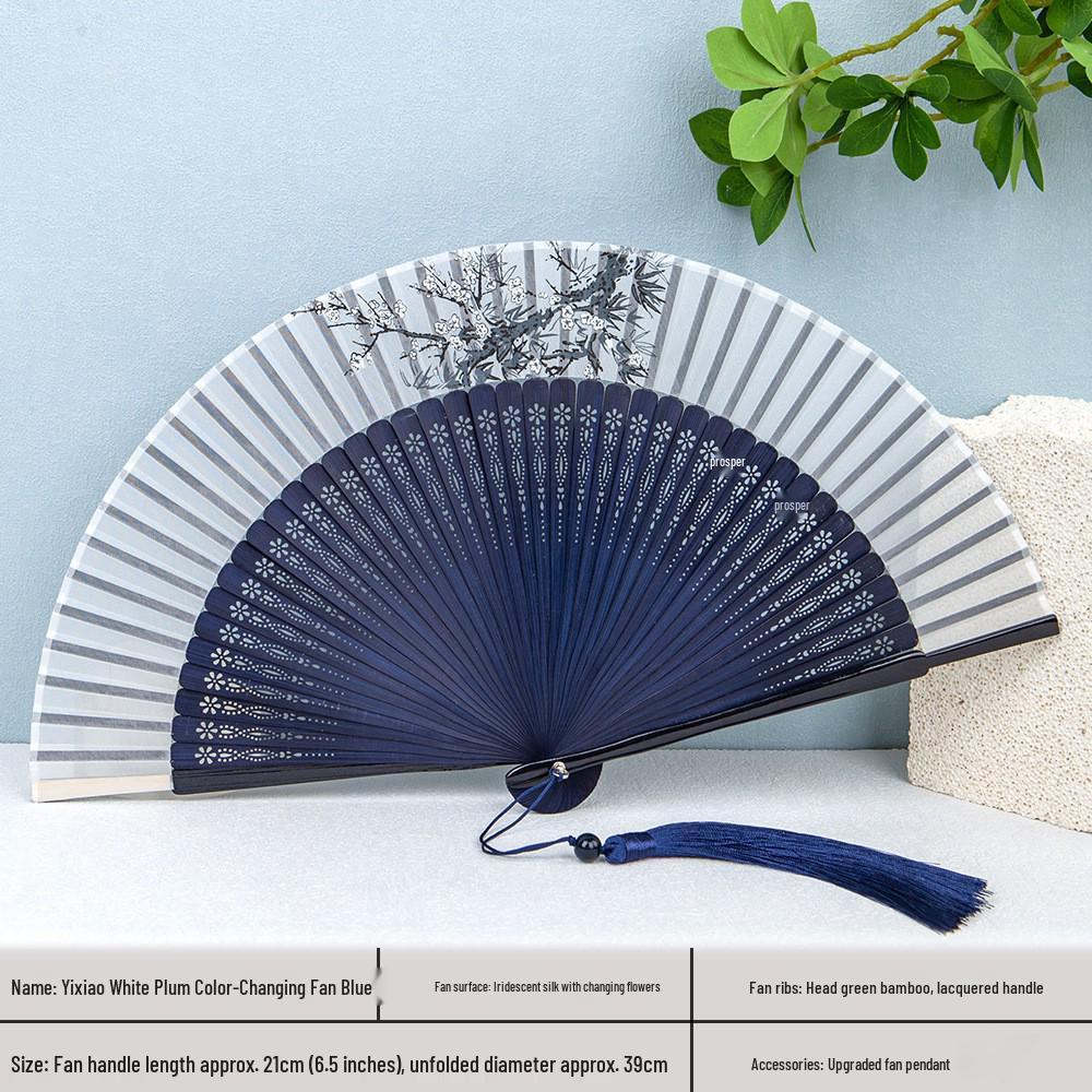 Elegant Chinese Style Folding Fan for Women - Qipao Fashion Show & Hanfu Dance, Retro Design