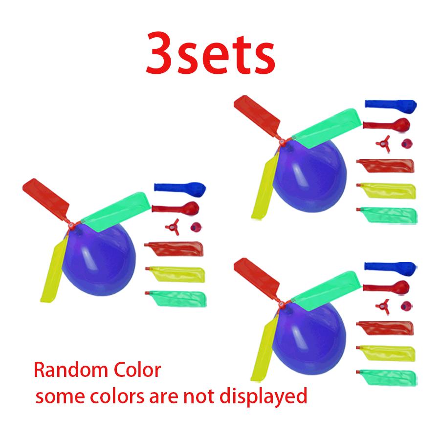 3/6/9sets Balloon Propeller Helicopter Science Kit Fun Experiment Game Tool Party Festival DIY Flying Entertainment Supplies XJM