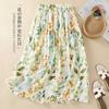 Summer A-Line Floral Big Hem Lined Half-body Skirt