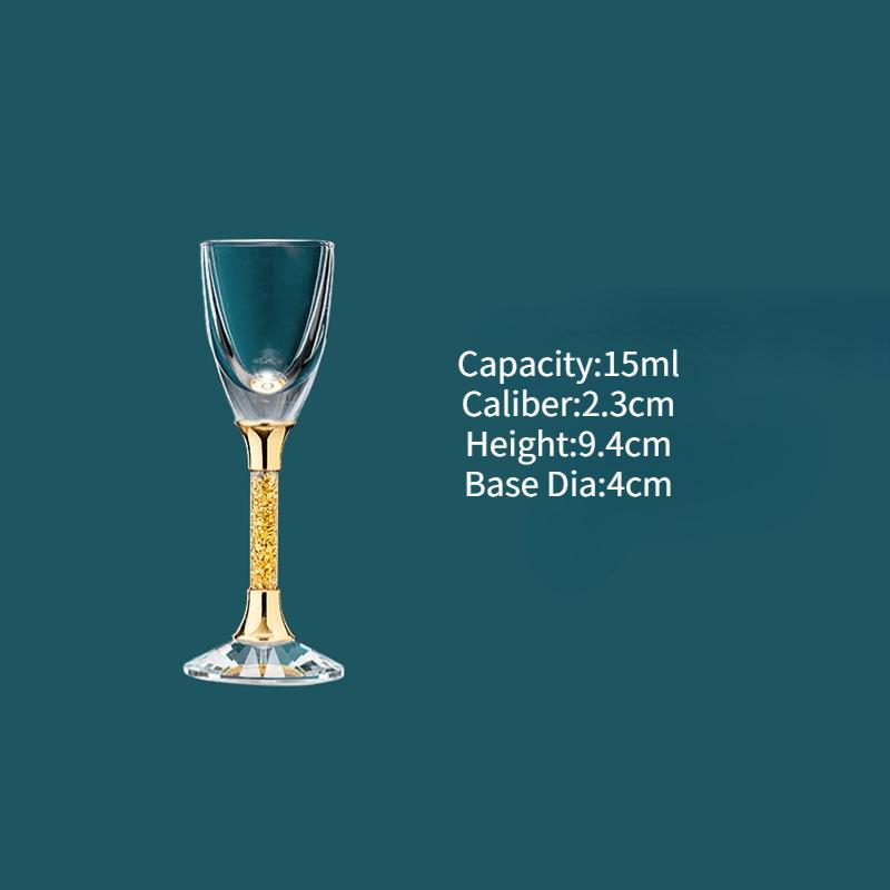 1/2Pcs Shot Glass Crystal Gold Foil Shot Glasses Chinese Style Sake Glasses For Wine Vodka Glasses Double Glass Wine Cup For Bar