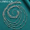 925 Sterling Silver 18 Inch Bead Necklace Charm Jewelry MN287