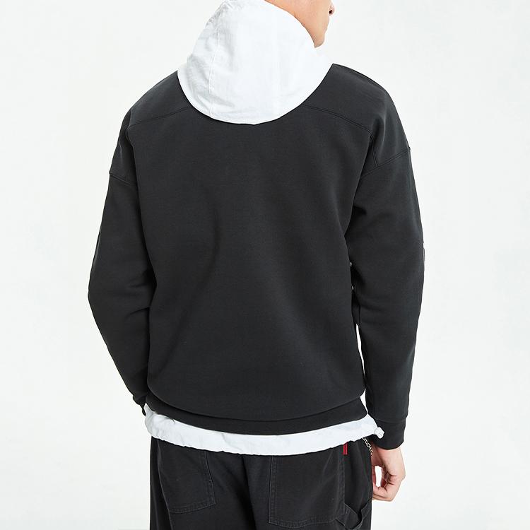 Li Ning Badfive Basketball Series Sports Casual Crewneck Sweatshirt Men Sweatshirt Standard-Black AWDQ751-4