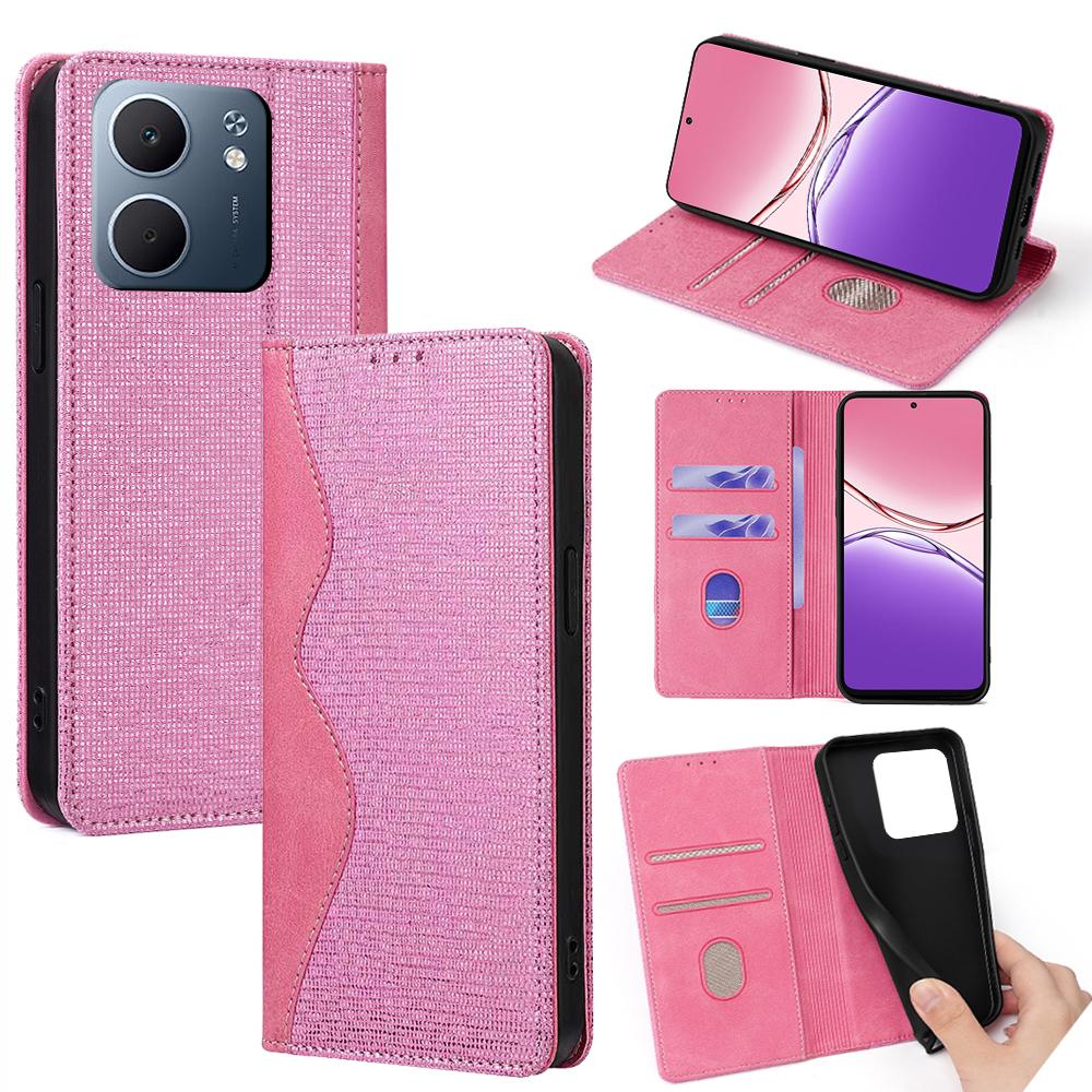For Oppo A5x 5G Case Wave Shape RFID Blocking PU Leather Wallet Stand Phone Cover
