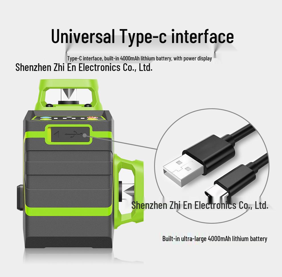 12-Line High-Precision Green Laser Level with Strong Infrared Light & Auto-Leveling
