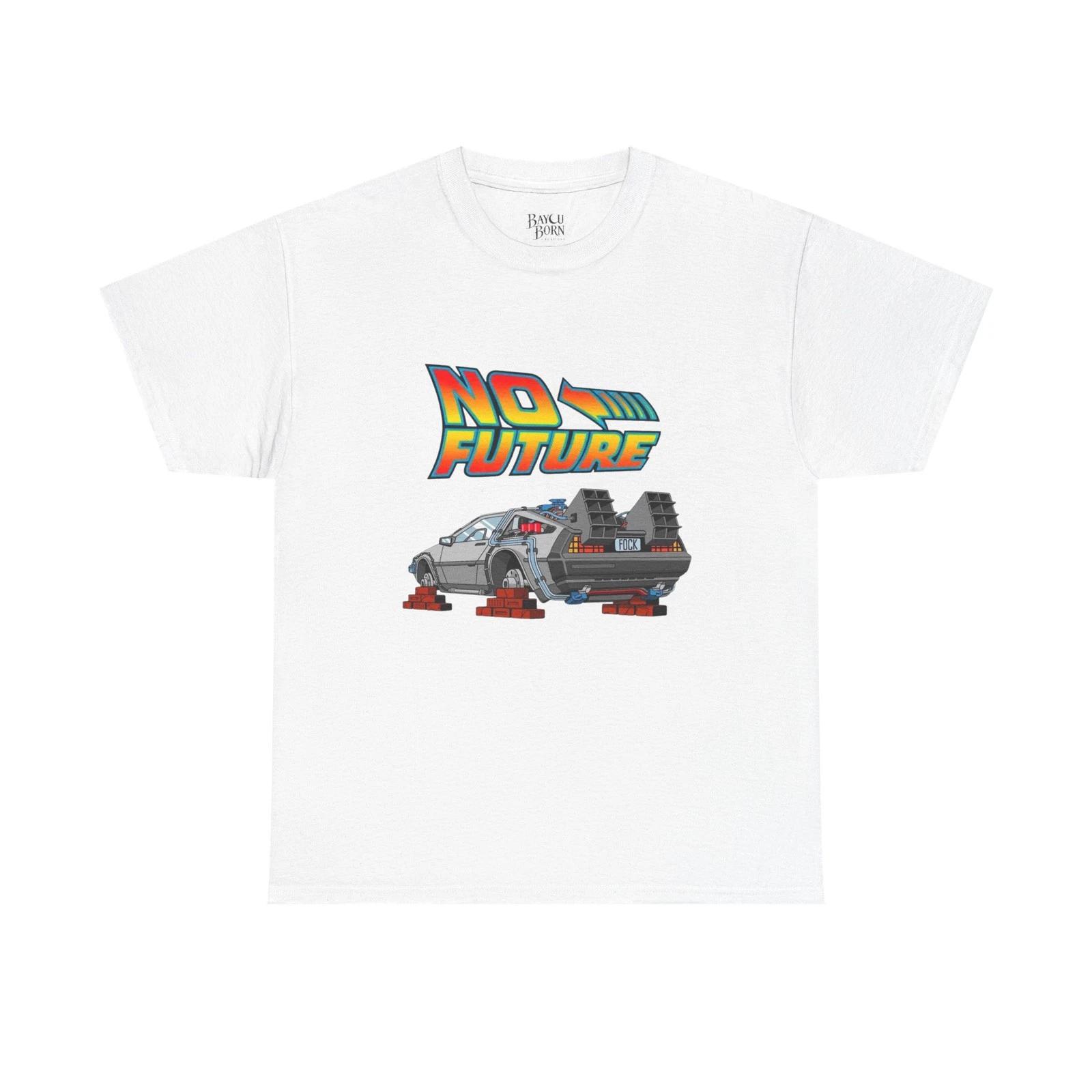 No Future DeLorean Tee | Retro 80s Time Machine Graphic 3XL