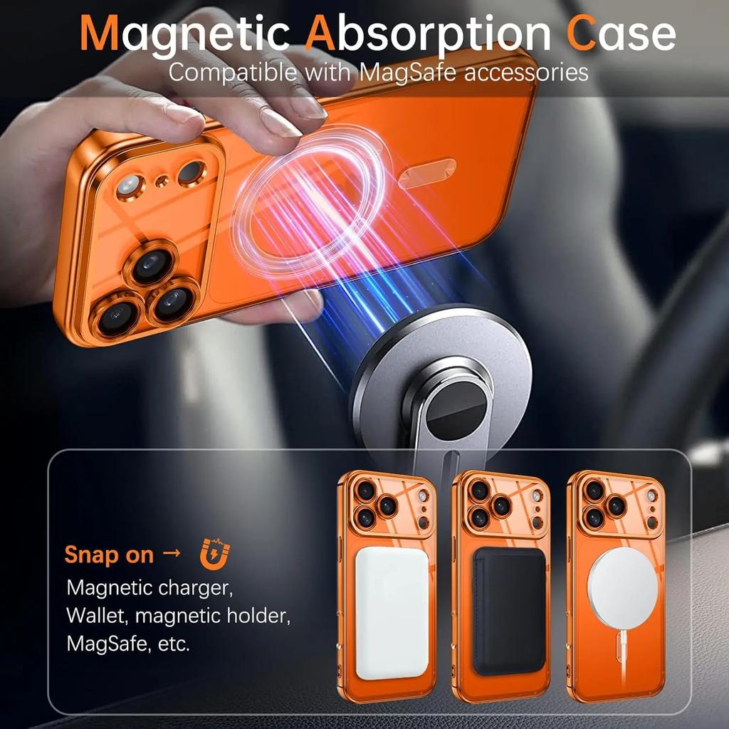 Camera Protection Clear Plating Cover Soft TPU Drop Protective With Magnetic Phone Case For iPhone17Pro Max/17Pro/Air/17
