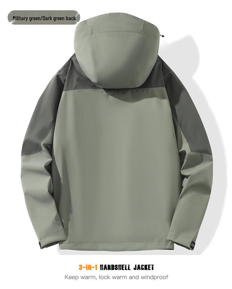 Men's & Women's Three-in-One Hooded Graphene Fleece Windbreaker - Windproof & Waterproof Jacket Set